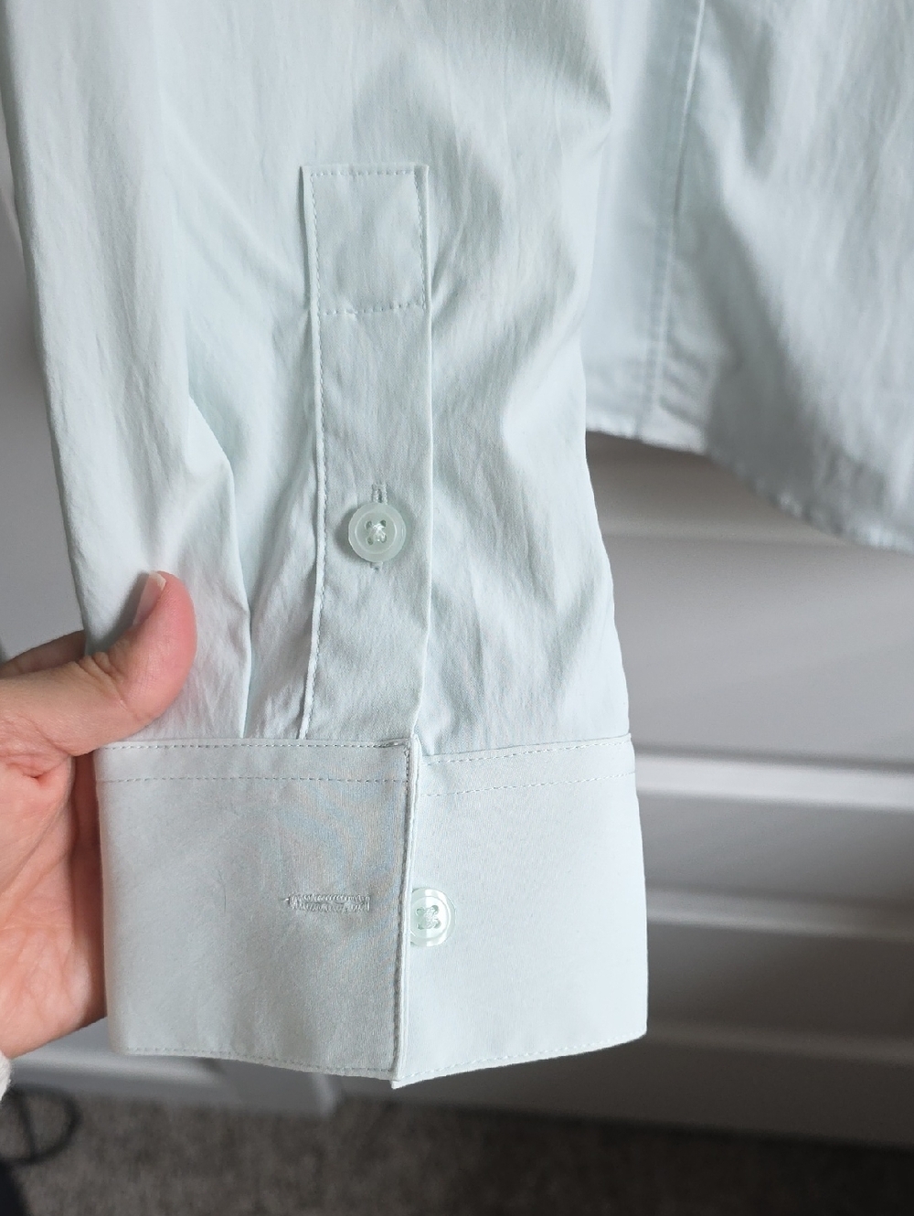 Athleta Midtown Shirt Mint Green Button-Up Medium G54 - Picture 4 of 8